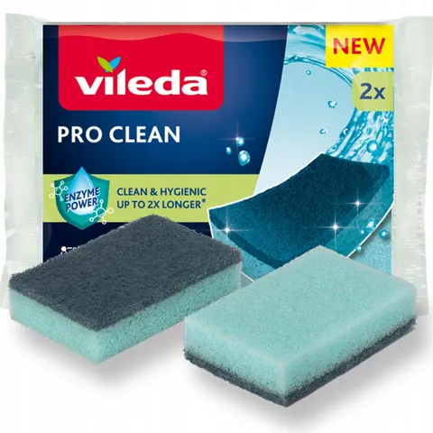 VILEDA Zmywak z enzymami PRO CLEAN MIKROFIBRA, 2 szt