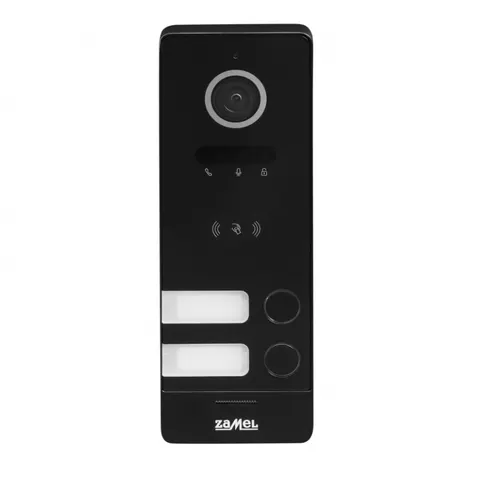 Dwurodzinny zewnętrzny dwużyłowy panel WIDEO HD z czytnikiem RFID czarny seria 200, VO-202ICBHD; ENT10000514 ZAMEL