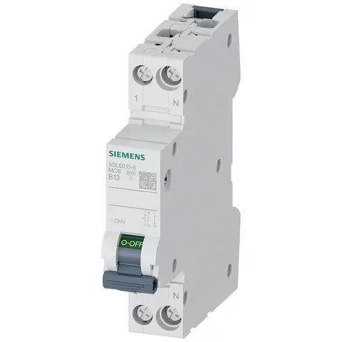 Wyłącznik nadmiarowo-prądowy 230V 6kA, 1+N-bieg./1DU B13