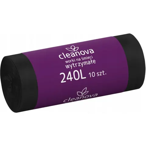 CLEANOVA Worki na śmieci CZARNE 240 l, 10 szt