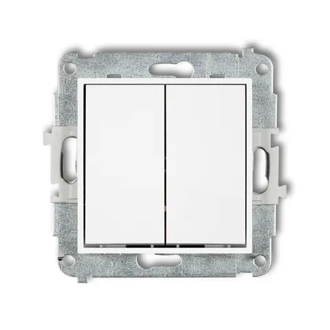 MINI Łącznik świecznikowy 10A 250V, moduł, biały mat; 25MWP-2 KARLIK