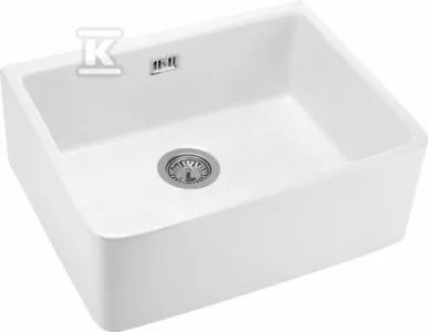 Zlewozmywak ceramiczny 1-komorowy Sabor, biały &nbsp;ZCB_610K w