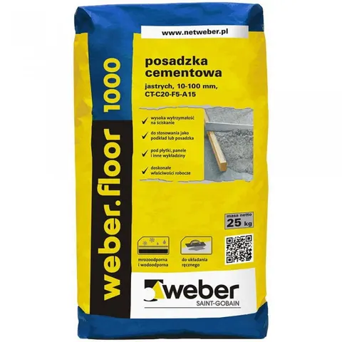 Posadzka cementowa Weber floor 1000 25kg