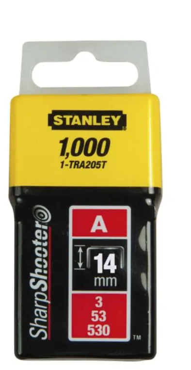 Zszywki 14 mm TYP A Stanley 1000 szt TRA209T1
