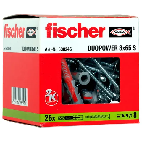 Kołek 2-komponentowy Fischer DuoPower 8x65S z wkrętem