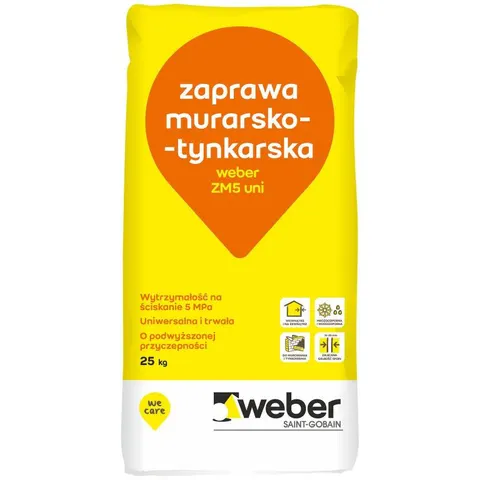 Zaprawa murarsko-tynkarska ZM5 Uni Weber 25 kg