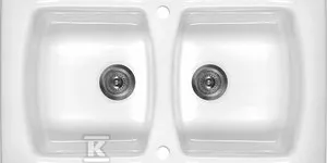 Zlewozmywak ceramiczny 2-komorowy Lusitano, biały &nbsp;ZCL_620N w