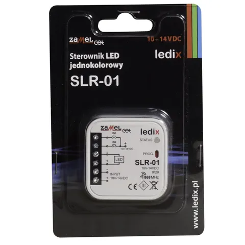 Sterownik LED jednokolorowy 0,22W 4A 10-14V DC IP20, SLR-01; LDX10000004 ZAMEL