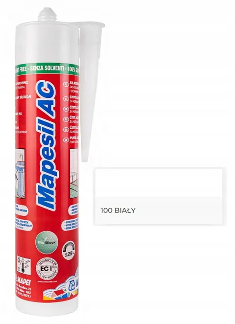 MAPEI Mapesil AC 310ml Silikon 100 BIAŁY