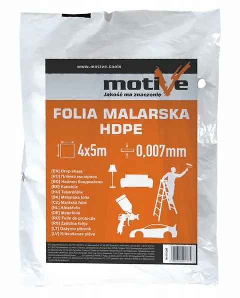 Folia malarska bezbarwna 4m x 5m Motive 010 208