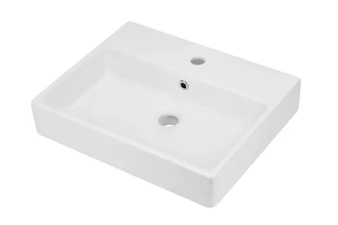 DEANTE Umywalka ceramiczna nablatowa/ścienna 50x40cm z miejscem na baterię TEMISTO biały CDT_6U4S *