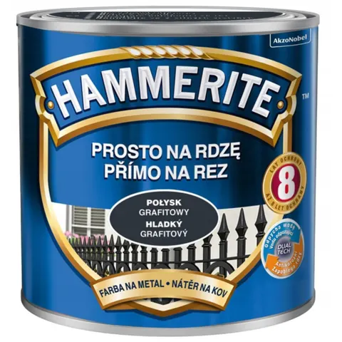 Farba Hammerite Prosto Na Rdzę – grafit połysk 250ml