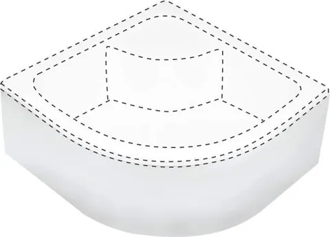 DEANTE Osłona brodzika półokrągła 90x37,5cm DEEP biały KTD_041O *