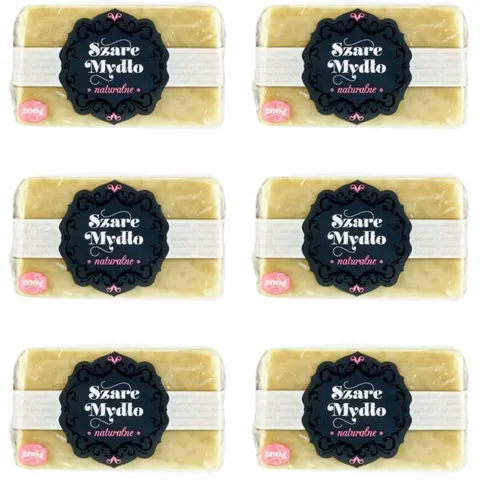 ATTIS Szare mydło w kostce NATURALNE 200 g, pakiet 6 szt.