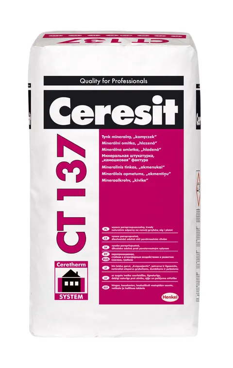 Tynk mineralny Ceresit CT-137 ziarno 1,5mm biały 25 kg