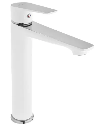 Bateria umywalkowa wysoka Invena Dokos biały/chrom BU-19-W02-V