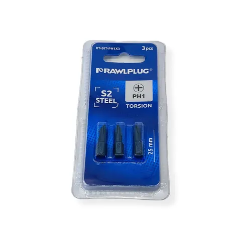 Grot typu philips PH1 Rawlplug RT-BIT-PH1X3 25mm 3szt
