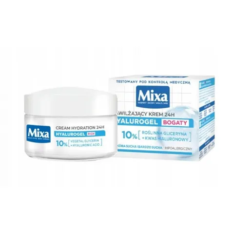 MIXA Krem do twarzy nawilżający KWAS HIALURONOW, 50 ml