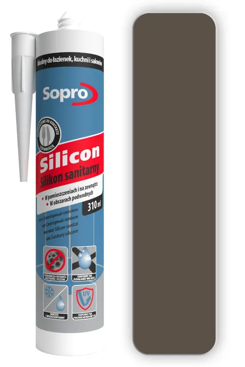 SOPRO Silikon sanitarny 310ml Heban 62