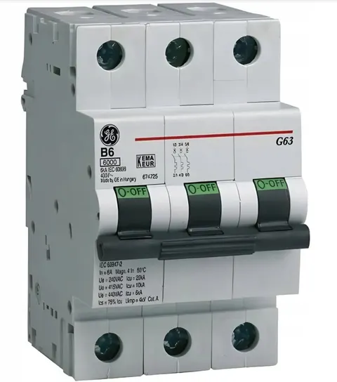 Wyłącznik nadprądowy 3P B 40A 6kA AC G63B40; GENERAL ELECTRIC