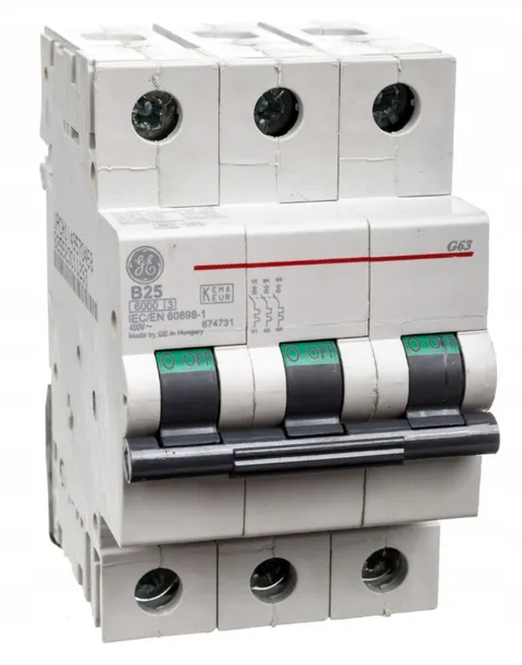 Wyłącznik nadprądowy 3P B 25A 6kA AC G63B25; GENERAL ELECTRIC