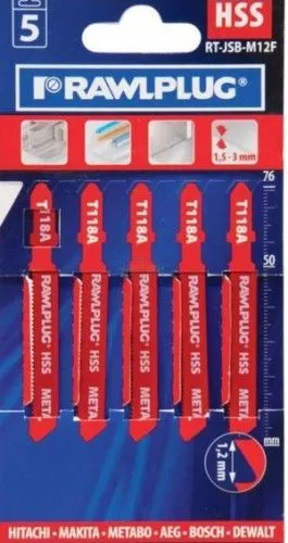 Brzeszczot do wyżynarek do metalu Rawlplug RT-JSB-M12F 5 szt