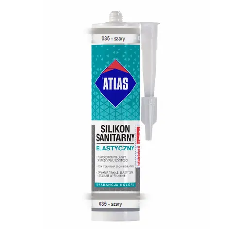 Silikon elastyczny sanitarny Atlas szary 280 ml 035