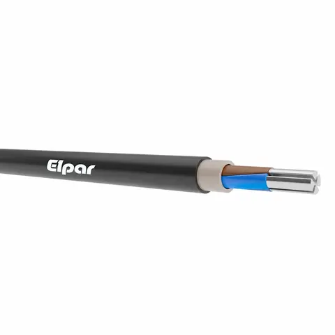 Kabel aluminiowy NA2XY-O 4x35 RE 0,6/1kV, żyły jednodrutowe okrągłe, barwy żył: niebieska brązowa czarna szara, bęben zwrotny; ELPAR