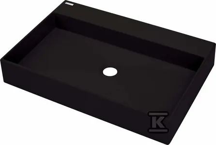 DEANTE Umywalka granitowa nablatowa 60x40cm z miejscem na baterię CORREO czarny CQR_NU6S *