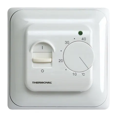 TVM 05 Manualny regulator temperatury z podłogowym czujnikiem temperatury, ręczną regulacją temperatury i przełącznikiem ON/OFF