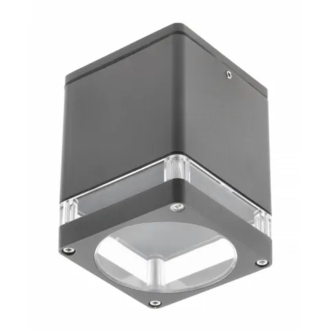 Oprawa sufitowa RIVEN, alum, 102x120, IP54, max 35W, kwadratowa, grafit
