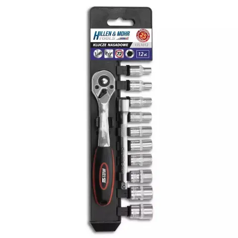 Klucze nasadowe 1/4" kpl.12szt CRV Dedra