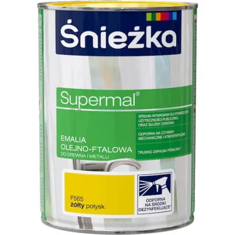 Emalia olejno-ftalowa Śnieżka Supermal żółta 10L