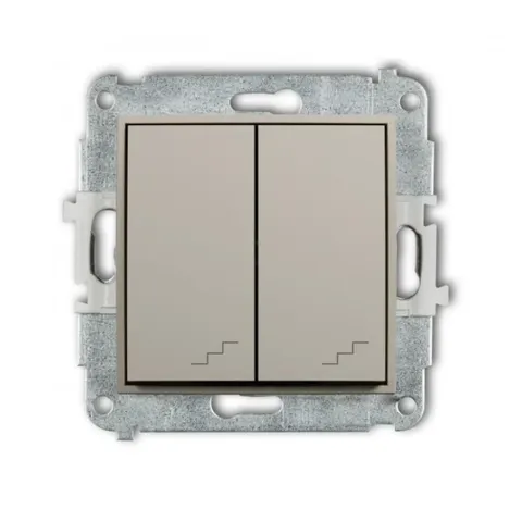 MINI Łącznik podwójny schodowy 10A 250V, moduł, taupe; 60MWP-33 KARLIK