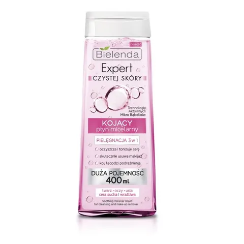 BIELENDA EXPERT Płyn micelarny 3w1 KOJĄCY, 400 ml