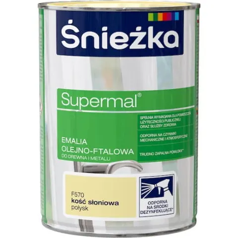 Śnieżka Supermal Emalia ftalowa 5l Kość słoniowa