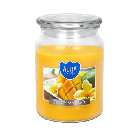 BISPOL AURA Świeca zapachowa w szkle SND99-475 SOCZYSTE MANGO, 500 g