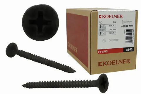 Wkręt do gipsokartonu-drewno Rawlplug FT 3,5x45mm 500szt