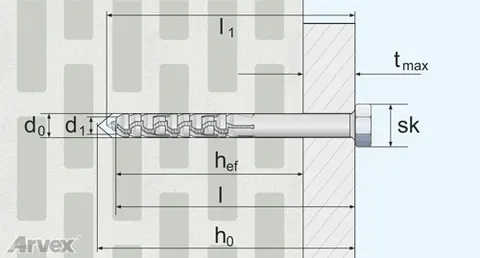 Kołek ramowy Arvex AST 10 x 320mm TORX 40