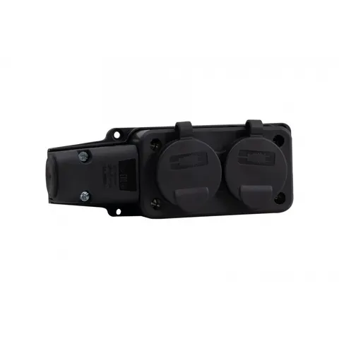 Listwa gumowa 2x230V 16A IP54 czarna