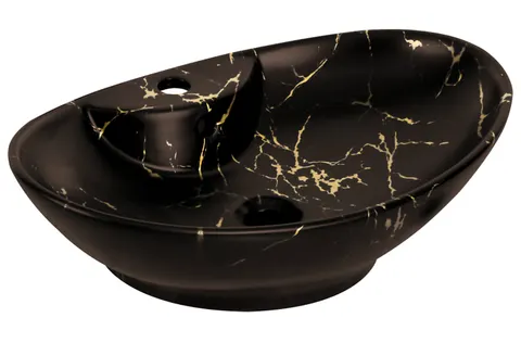 Umywalka nablatowa Kerra KR 139 Marble BL/G