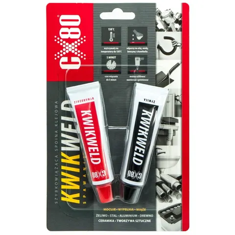 Klej epoksydowy, spawanie na zimno KWIK WELD CX-80 2x27g