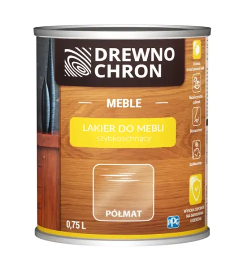 Lakier do mebli bezbarwny półmat Drewnochron 0,75l