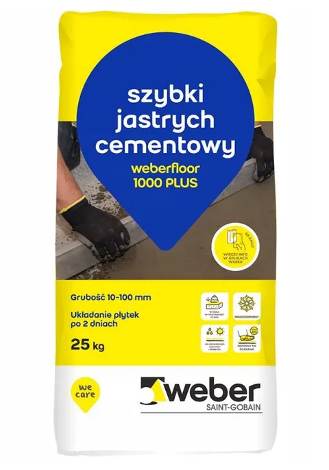 Wylewka szybki jastrych cementowy Weber Floor 1000 PLUS 25kg