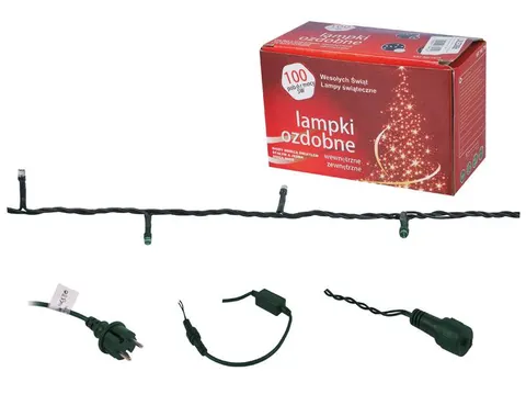 Lampki choinkowe 100 LED multicolor + flash biały zimny Lamex LXLED056