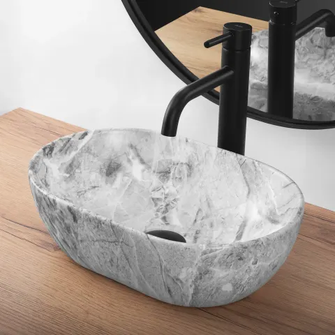 Umywalka nablatowa Rea Amelia 38 mini STONE MATT