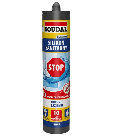 Silikon sanitarny Soudal STOP bezbarwny 280 ml