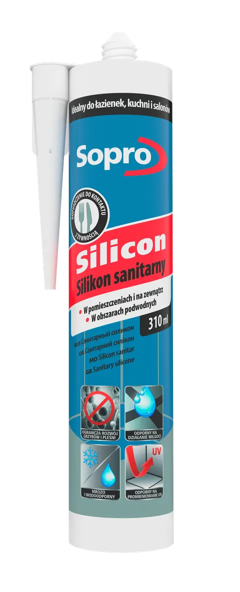 Silikon sanitarny Sopro 92 burgundowa czerwień 310 ml