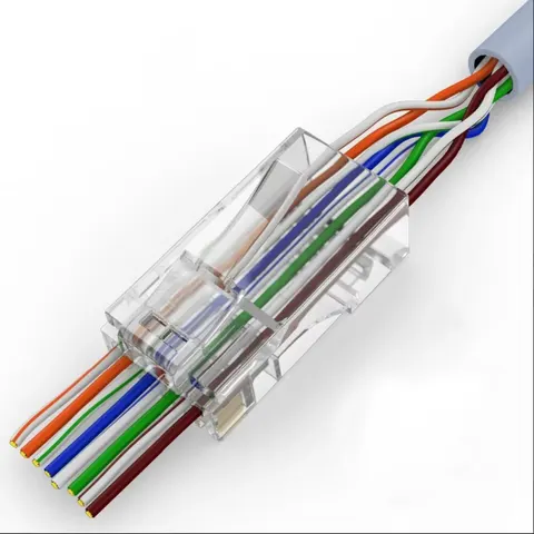 Wtyk przelotowy EZ RJ45 kat. 6 UTP op.100szt; CCAS-RJ6-UTP-EZ securityNET