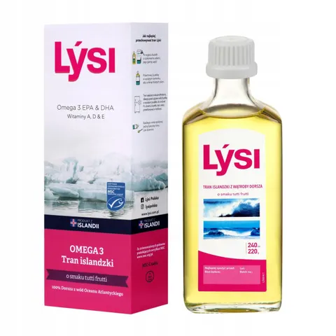 TRAN ISLANDZKI MSC OMEGA-3 (1080 mg) O SMAKU TUTTI FRUTTI 240 ml - LYSI